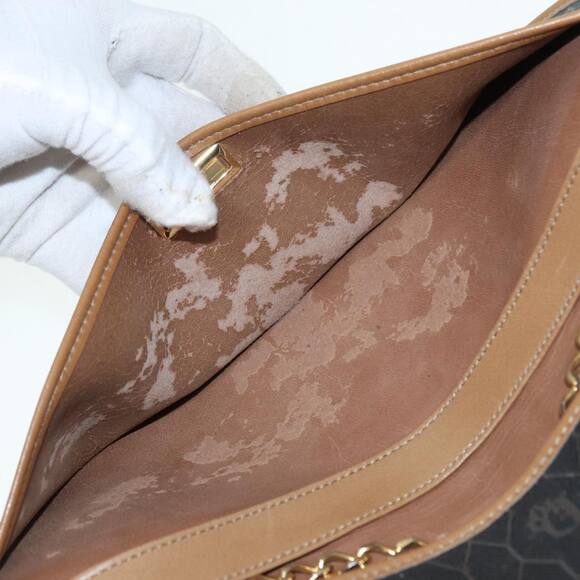 DIOR Chain Shoulder Bag Leather Black Brown Gold - Picture 12 of 16